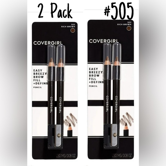 CoverGirl Easy Breezy Brow Fill + Define Pencil, twin #505 Rich Brown 2 pack new - Picture 1 of 4